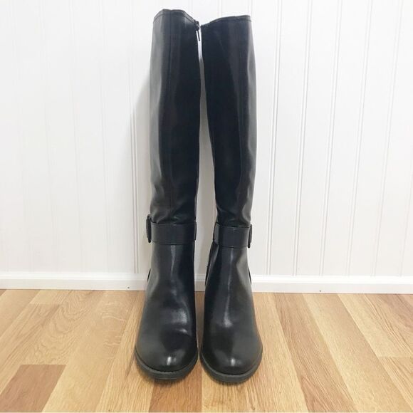 SOUL Naturalizer Black Wide Calf Chunky Heel Boot Knee High Size 6.5 New - Picture 3 of 13